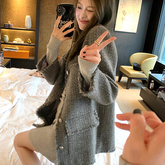 低調迷人月光灰小香外套 - TWINKLE