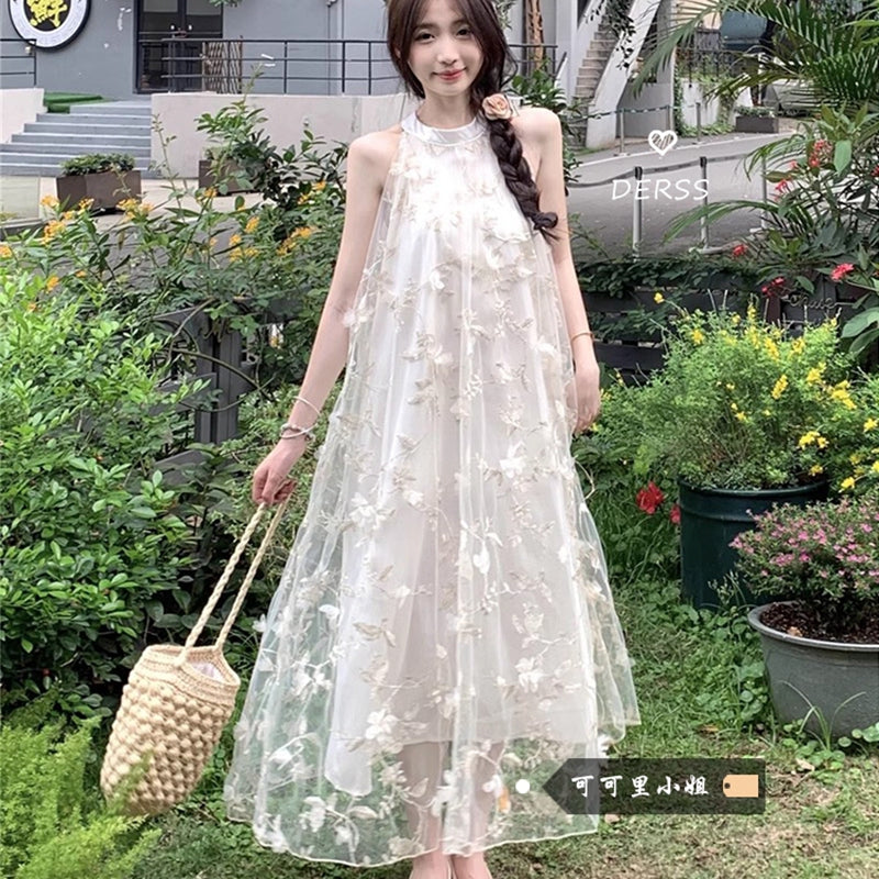 精緻花卉刺繡洋裝 - TWINKLE