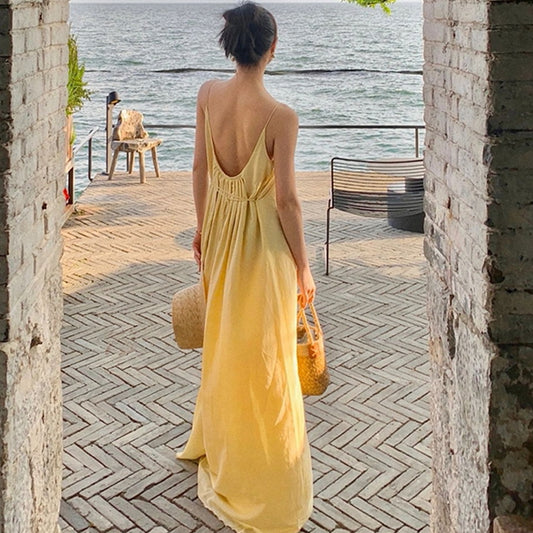 超上鏡波西米亞風露背度假洋裝 - TWINKLE