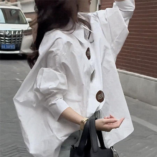 貴氣大釦寬鬆上衣/ 短洋裝 - TWINKLE