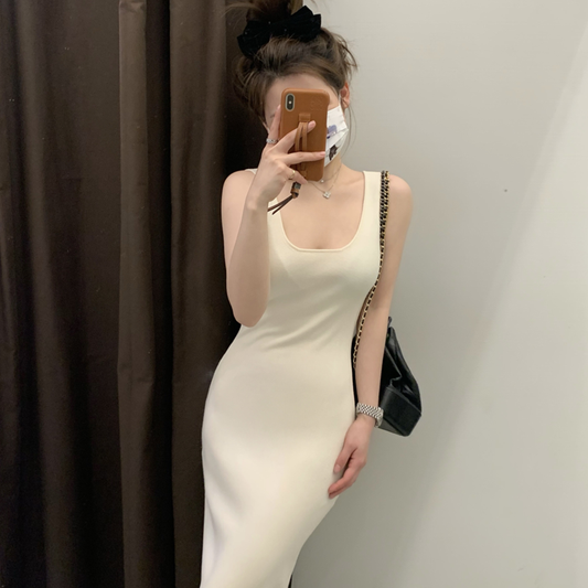 方領內搭實穿女人味針織洋裝 - TWINKLE