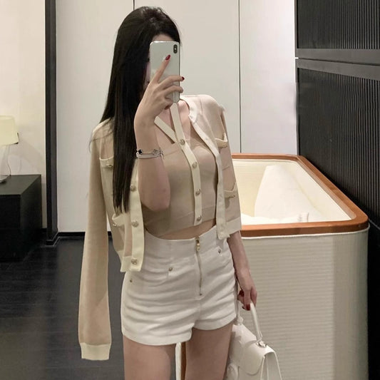 千金名媛風兩件套針織上衣 - TWINKLE