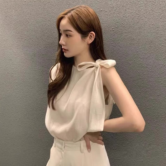 柔美氣息單肩蝴蝶結上衣 - TWINKLE