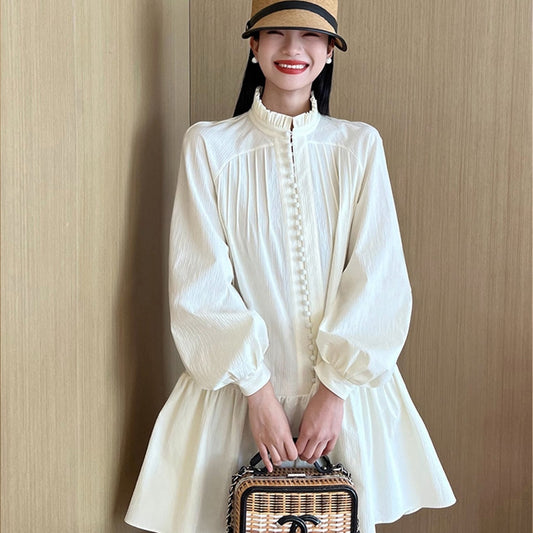 小立領高貴排釦洋裝 - TWINKLE