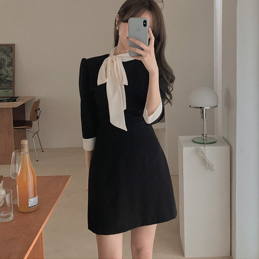 知性優雅領結洋裝 - TWINKLE