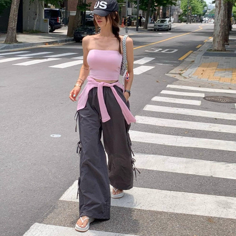 今夏必備甜美帥氣蝴蝶結傘兵褲