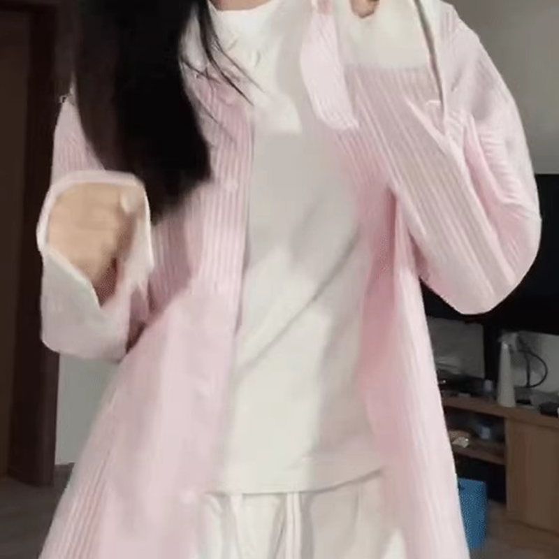 清新甜美粉條紋襯衫 - TWINKLE