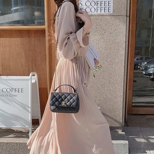 小立領木耳邊優雅氣質洋裝 - TWINKLE