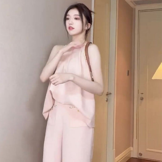 小香風微削肩氣質褲套裝 - TWINKLE