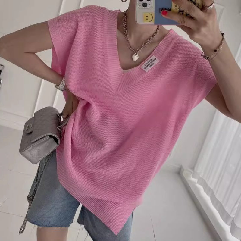 超舒服鬆弛感V領短褲套裝