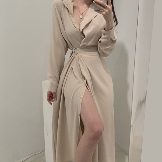 輕熟微性感襯衫式洋裝 - TWINKLE