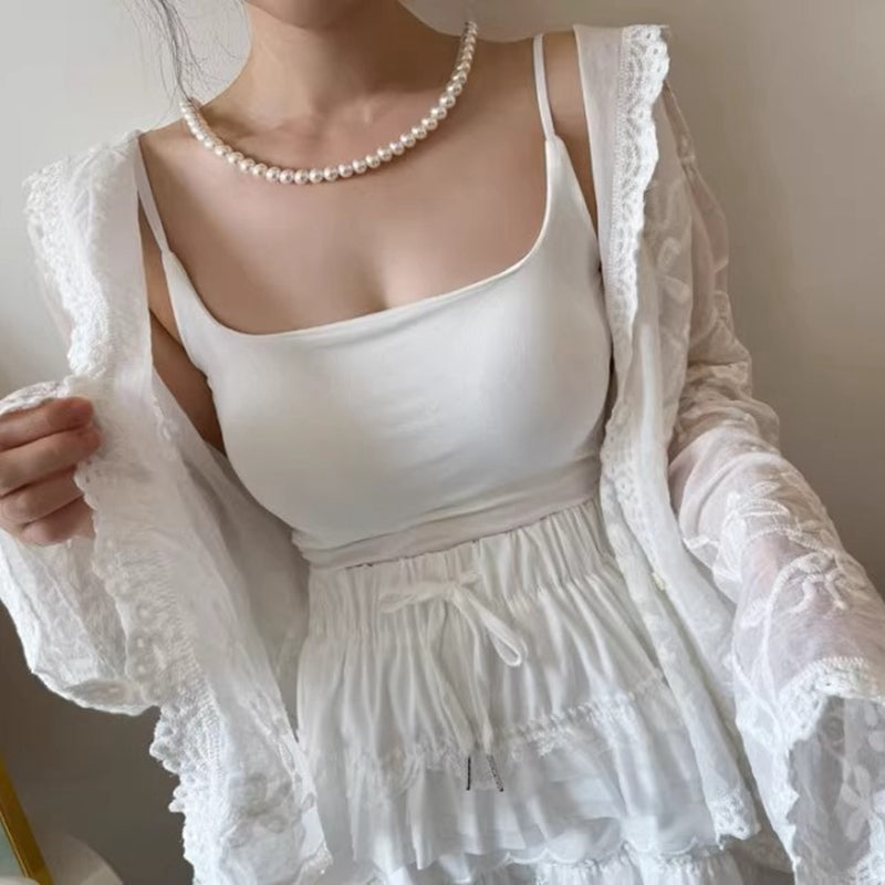 日常度假都美帶帽蕾絲罩衫
