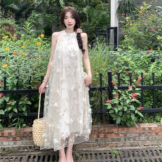 精緻花卉刺繡洋裝 - TWINKLE