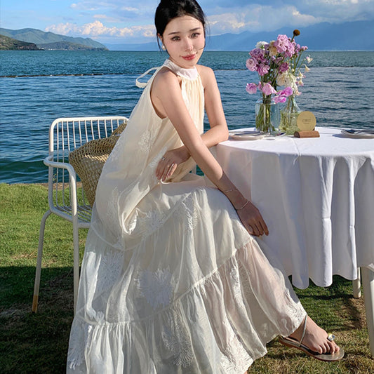 掛脖大散擺女神度假洋裝 - TWINKLE