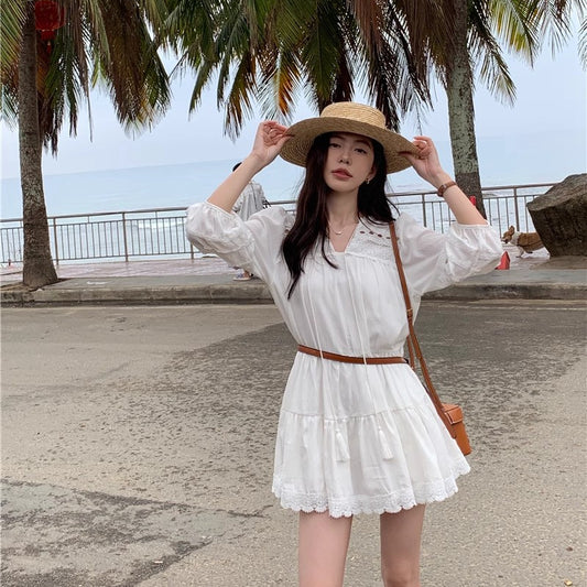 波西米亞流蘇重工簍空洋裝 - TWINKLE