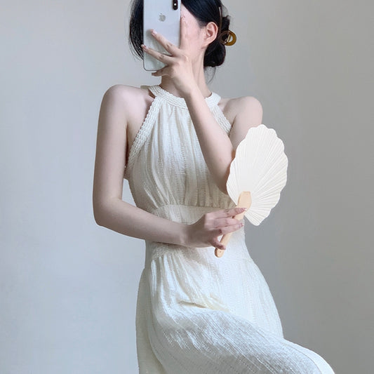 氣質女神削肩卦脖洋裝 - TWINKLE