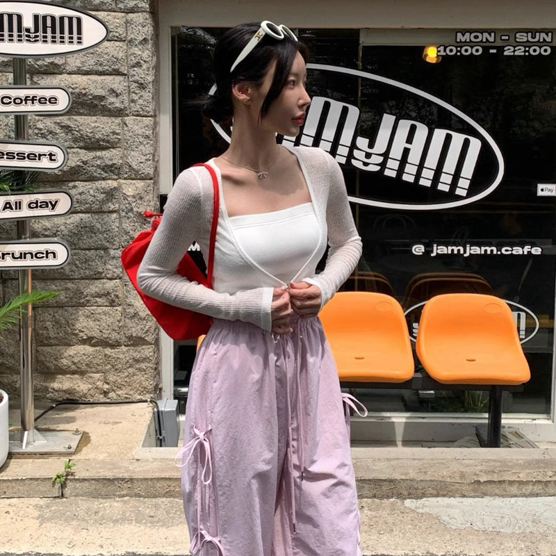 今夏必備甜美帥氣蝴蝶結傘兵褲
