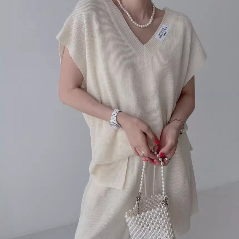 超舒服鬆弛感V領短褲套裝
