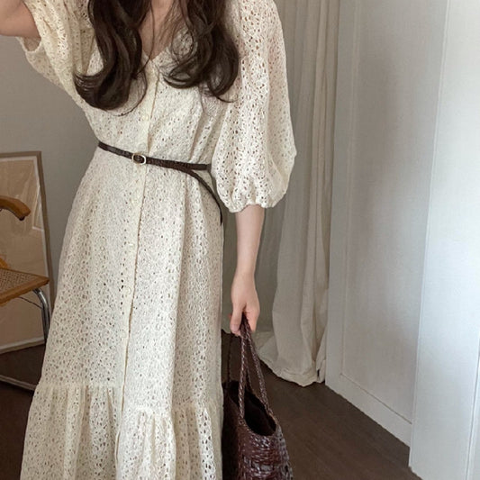 不挑人澎澎五分袖氣質洋裝 - TWINKLE