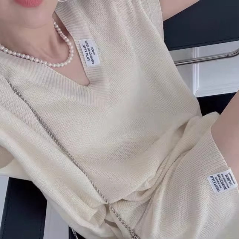 超舒服鬆弛感V領短褲套裝