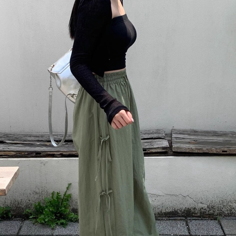 今夏必備甜美帥氣蝴蝶結傘兵褲