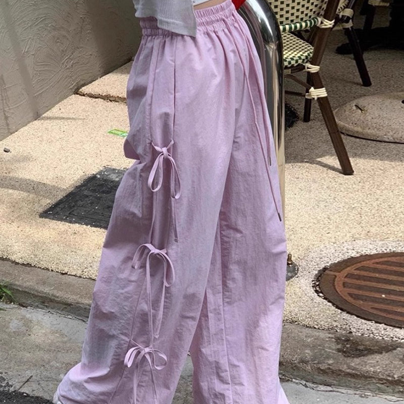 今夏必備甜美帥氣蝴蝶結傘兵褲
