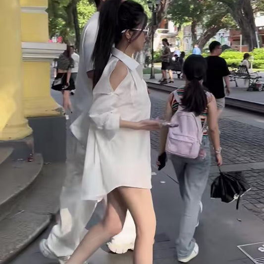 露肩女人味BF風襯衫 - TWINKLE