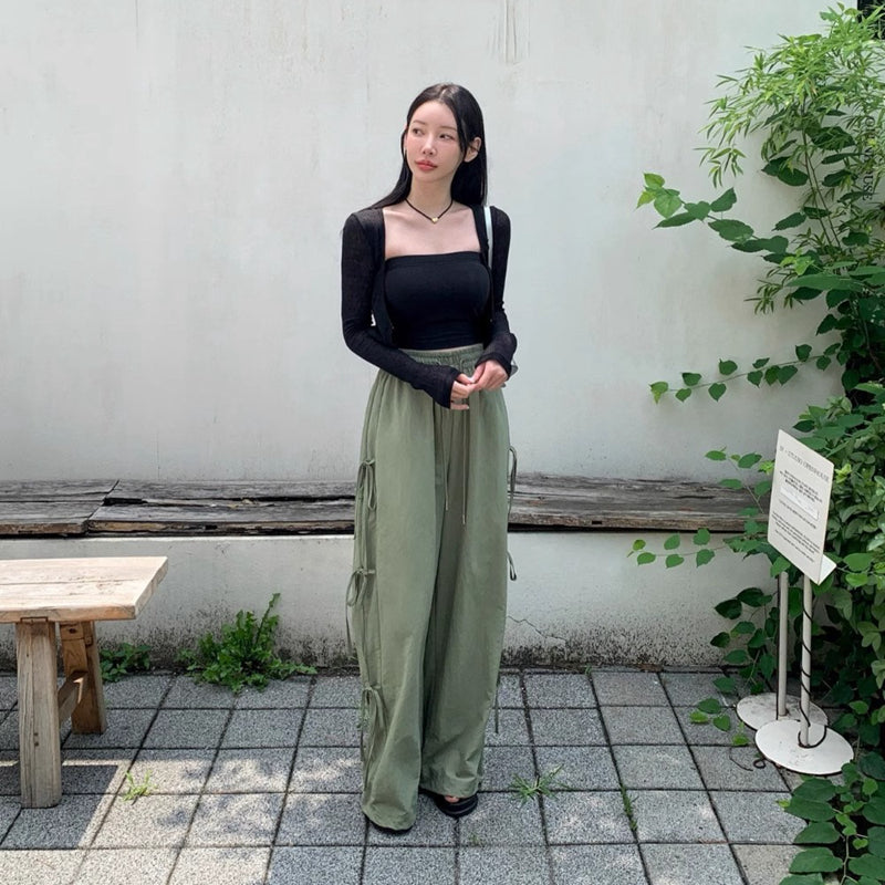 今夏必備甜美帥氣蝴蝶結傘兵褲