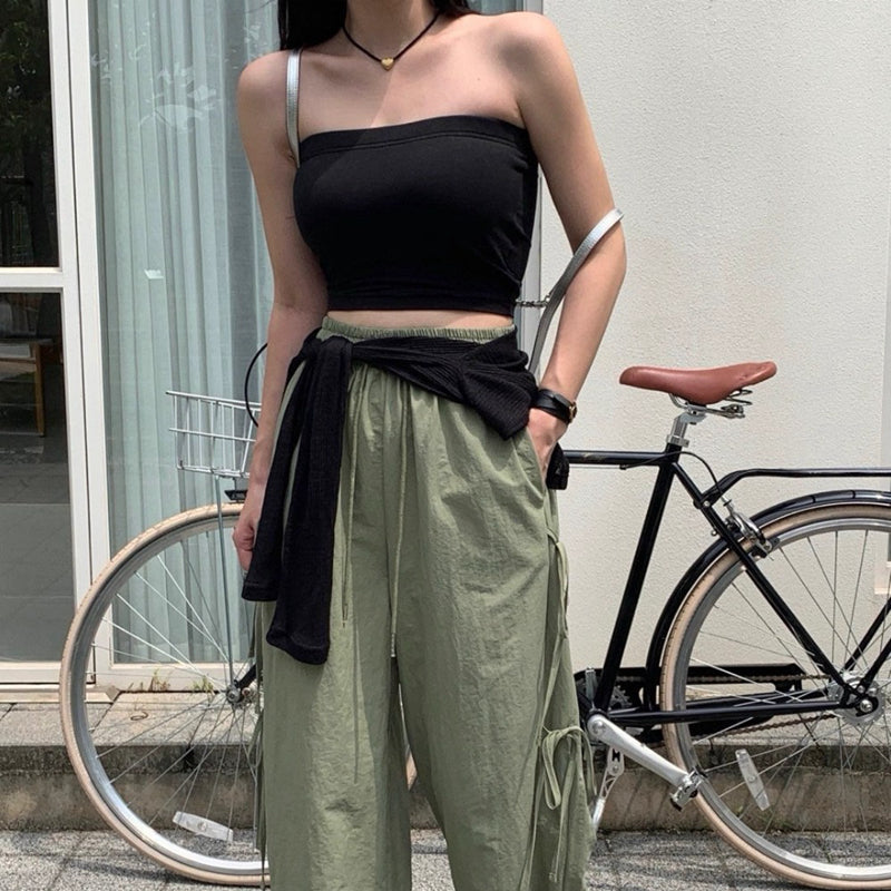 今夏必備甜美帥氣蝴蝶結傘兵褲