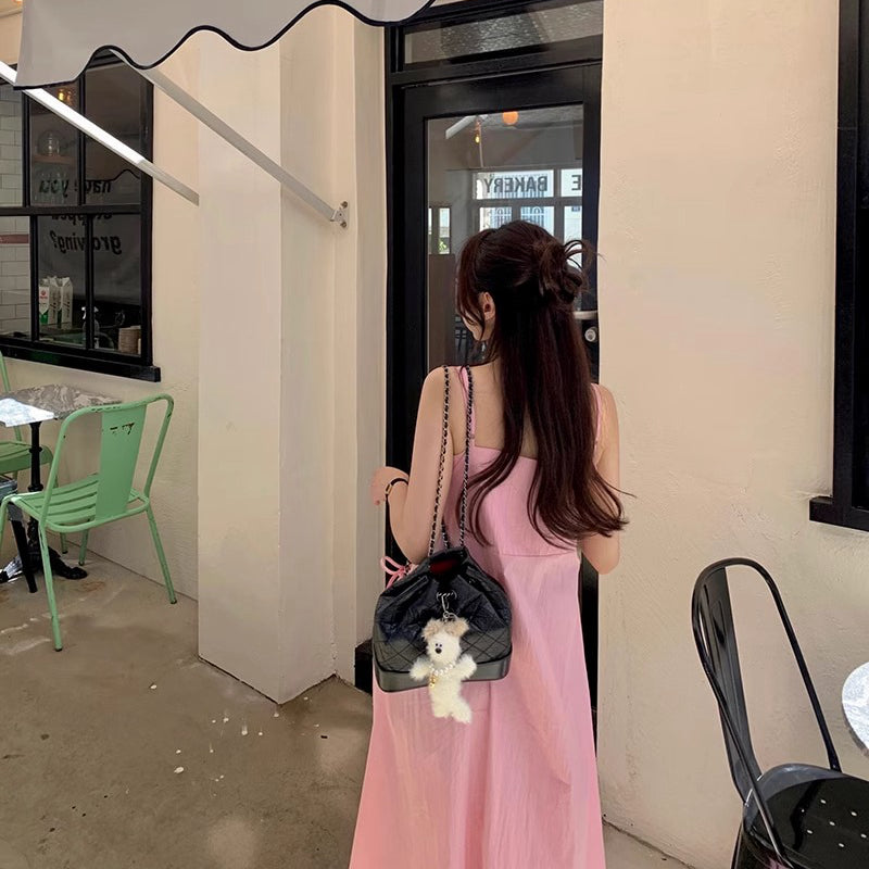 甜美口袋大裙襬洋裝