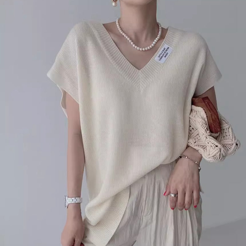 超舒服鬆弛感V領短褲套裝