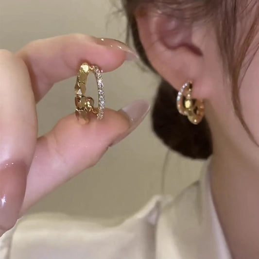 雙圈鑽飾亮眼耳環