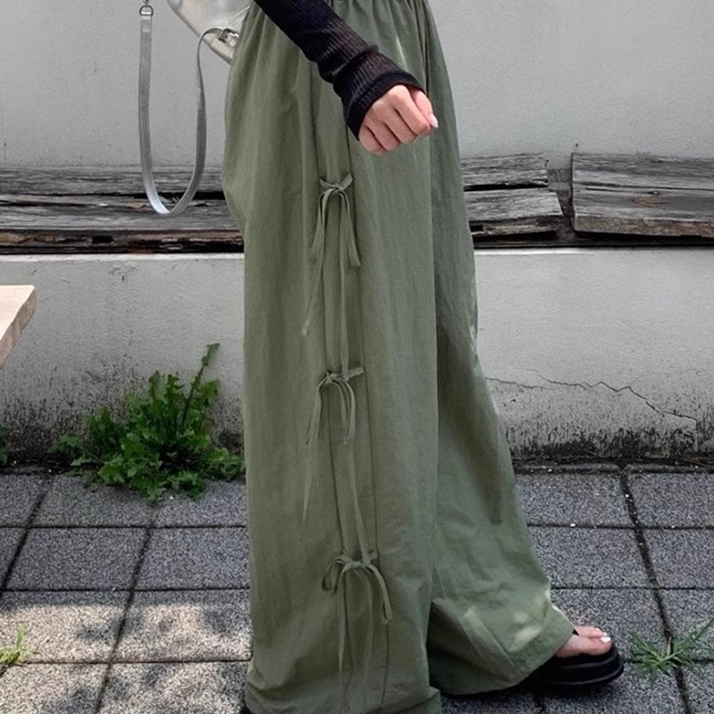 今夏必備甜美帥氣蝴蝶結傘兵褲