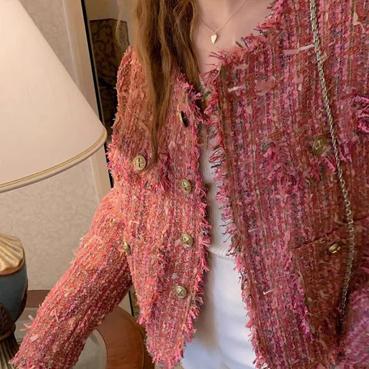 高端流蘇羊毛呢小香外套 - TWINKLE