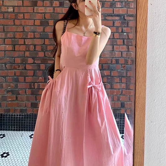 甜美口袋大裙襬洋裝