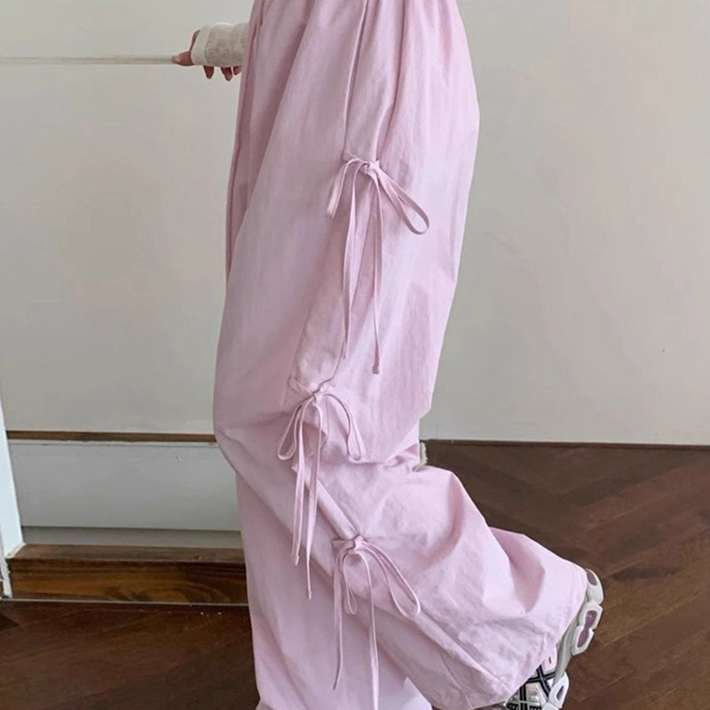 今夏必備甜美帥氣蝴蝶結傘兵褲