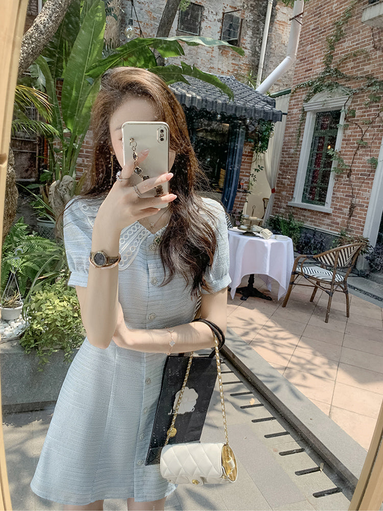 花瓣領甜美小貴婦洋裝 - TWINKLE
