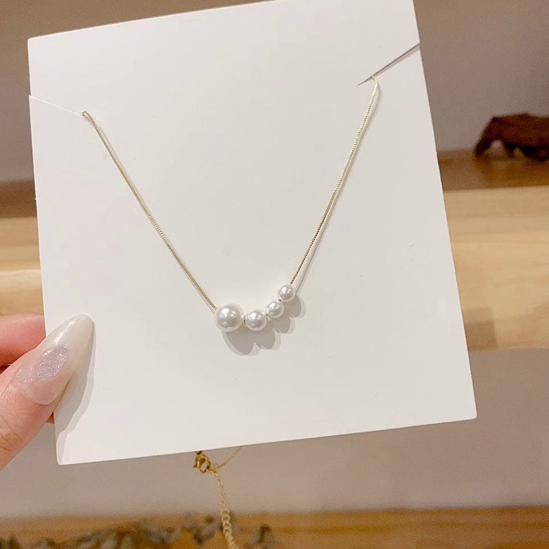 時尚名媛氣質珍珠串鎖骨鍊 - TWINKLE