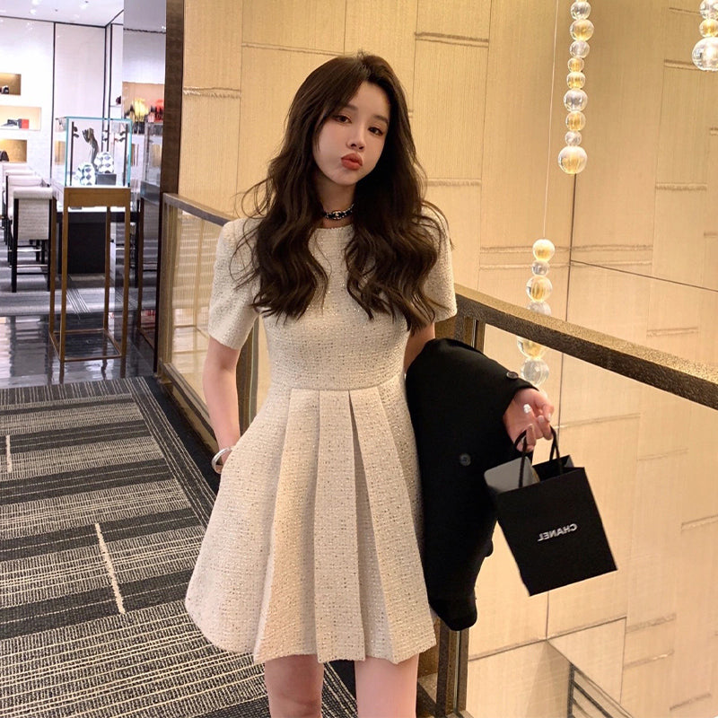 氣質名媛高級感百褶小香洋裝 - TWINKLE