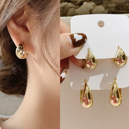 時尚名媛貴氣質感金耳環 - TWINKLE