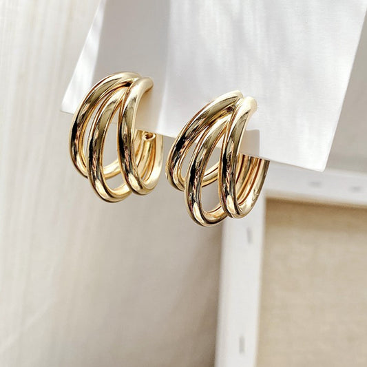 時尚名媛日常氣質三環耳環 - TWINKLE