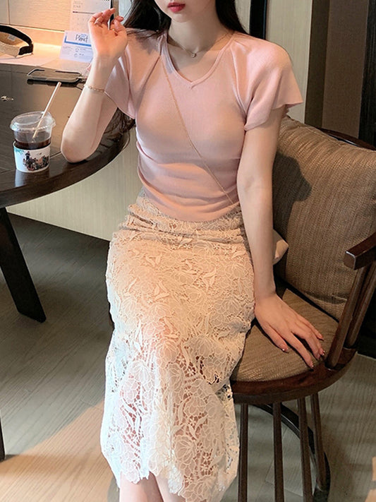 尖叫必買超美好搭蕾絲半身裙 - TWINKLE