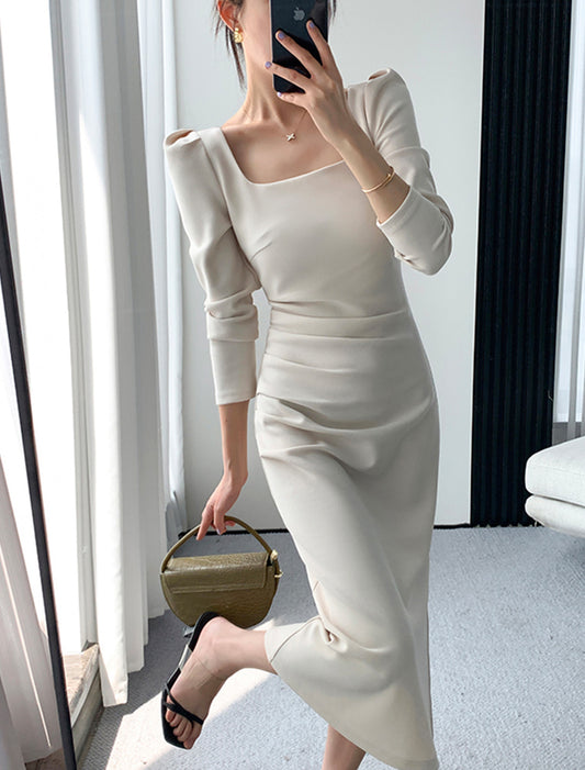 高貴名媛氣質方領洋裝 - TWINKLE