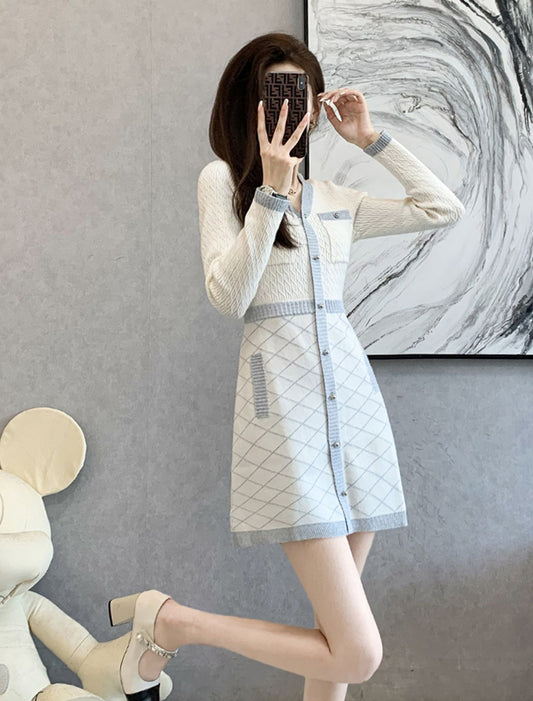 細緻貴氣名媛風針織洋裝 - TWINKLE