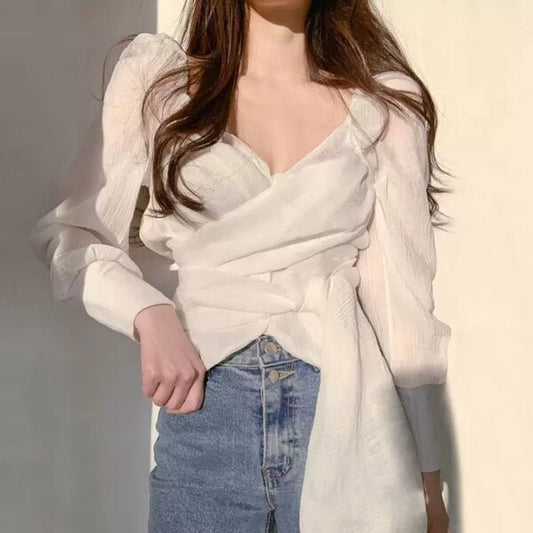 純慾系綁帶小腹隱形上衣 - TWINKLE