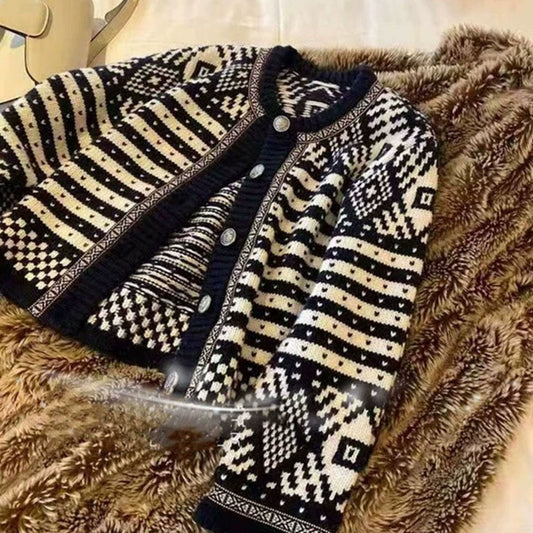 波西米亞風圖騰針織外套 - TWINKLE