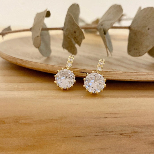 時尚名媛百搭單鑽耳環 - TWINKLE