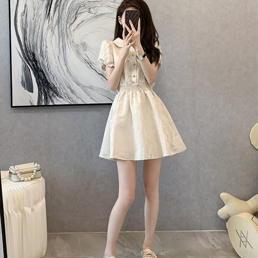 氣質名媛小圓領收腰洋裝 - TWINKLE