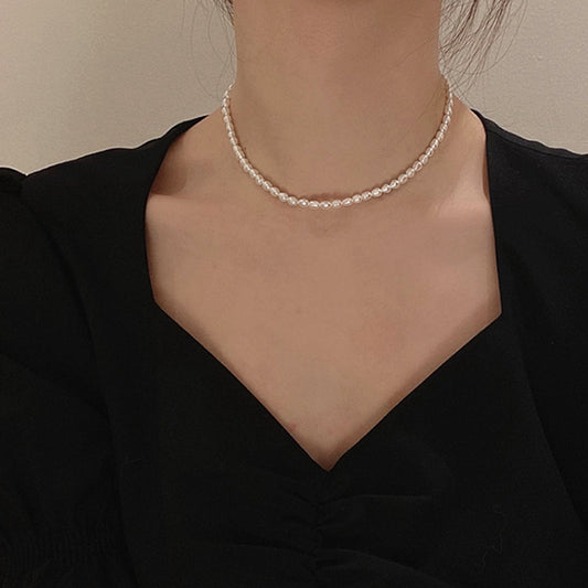 時尚名媛百搭小珍珠鎖骨鍊 - TWINKLE