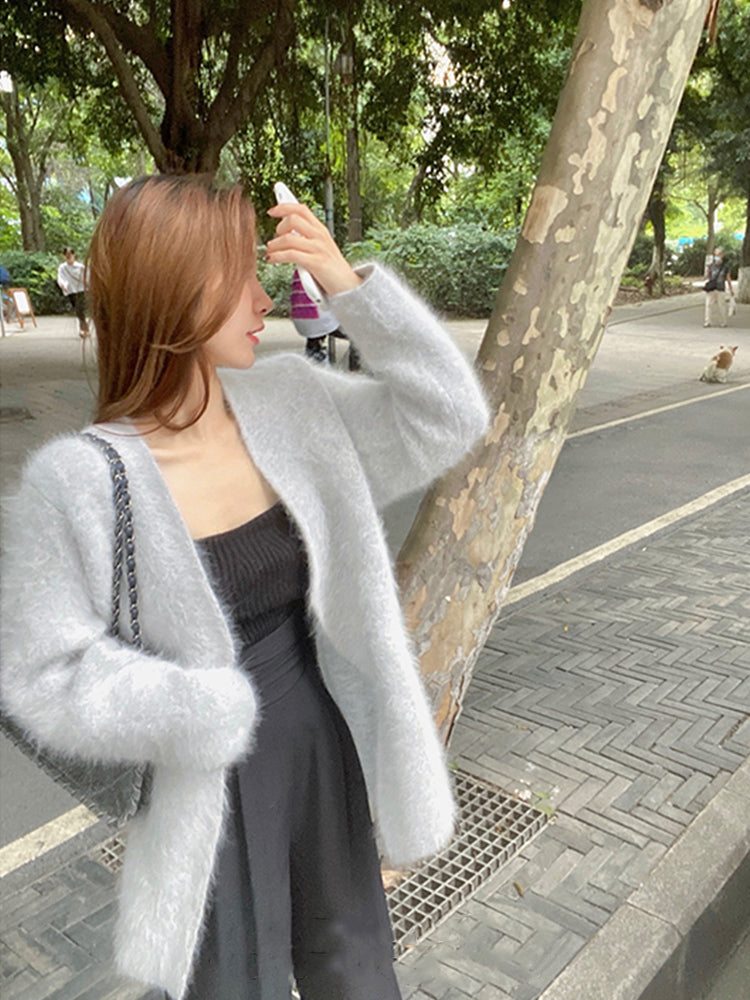 太美氣質顯白馬海毛短披外套 - TWINKLE